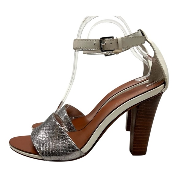 Lauren Ralph Lauren Leah Leather Snakeskin High Heel Pumps Sandals Women’s 7.5 - Picture 6 of 15